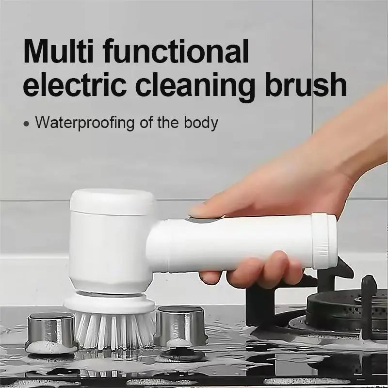 USB Rechargeable Electric Cleaning Brush for Bathroom & Kitchen None